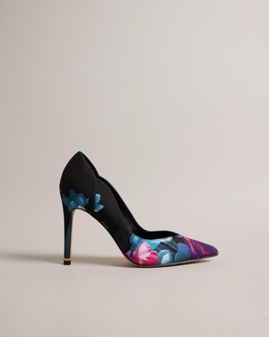 Chaussures à Talons Ted Baker Floral Satin Court Noir Femme | IPV-61735122